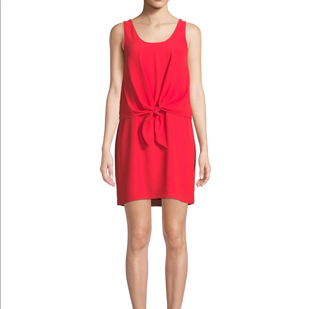 Amanda Uprichard Sleeveless Tie-Front Short Dress